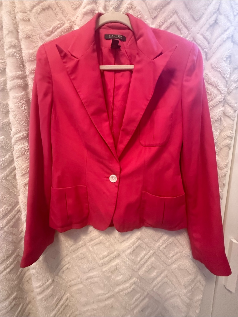 Ralph Lauren Hot Pink Single-Button Blazer